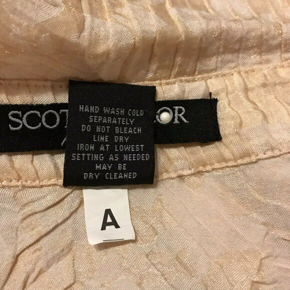 SCOTT TAYLOR. Size PS. Metallic Yellow French Cuff Shirt. Crinkle. B19 - Picture 9 of 9